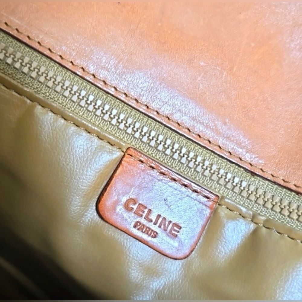 Celine M06 Tan and Brown Crossbody | Macadam Triomphe | Size: 1.5 X 7.5 X 9.5 - Picture 12 of 17
